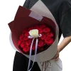 19 Red Roses with White Center Detailed close-up of fresh 19 red roses and the focal white rose center, showing the premium quality and vibrant colors of our flowers for China delivery.