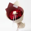 19 Red Roses with White Center Modern 19-Stem Red Rose Bouquet with Central White Rose