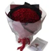 99 premium red roses eternal love mega bouquet A massive luxury bouquet of 99 premium red roses in elegant black and maroon wrapping. The ultimate romantic gift for eternal love delivery in China