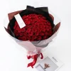 99 premium red roses forever love frontal grand view Full frontal view of the massive 99 premium red rose forever love bouquet without the outer dome, showcasing the grand scale and dense dome of blooms. Perfect for marriage proposals in China.