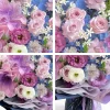 purple lily and rose details fresh china flowers Close-up of fresh pink lilies and purple roses, showing the vibrant petals and high-quality floral arrangement by professional China florists.