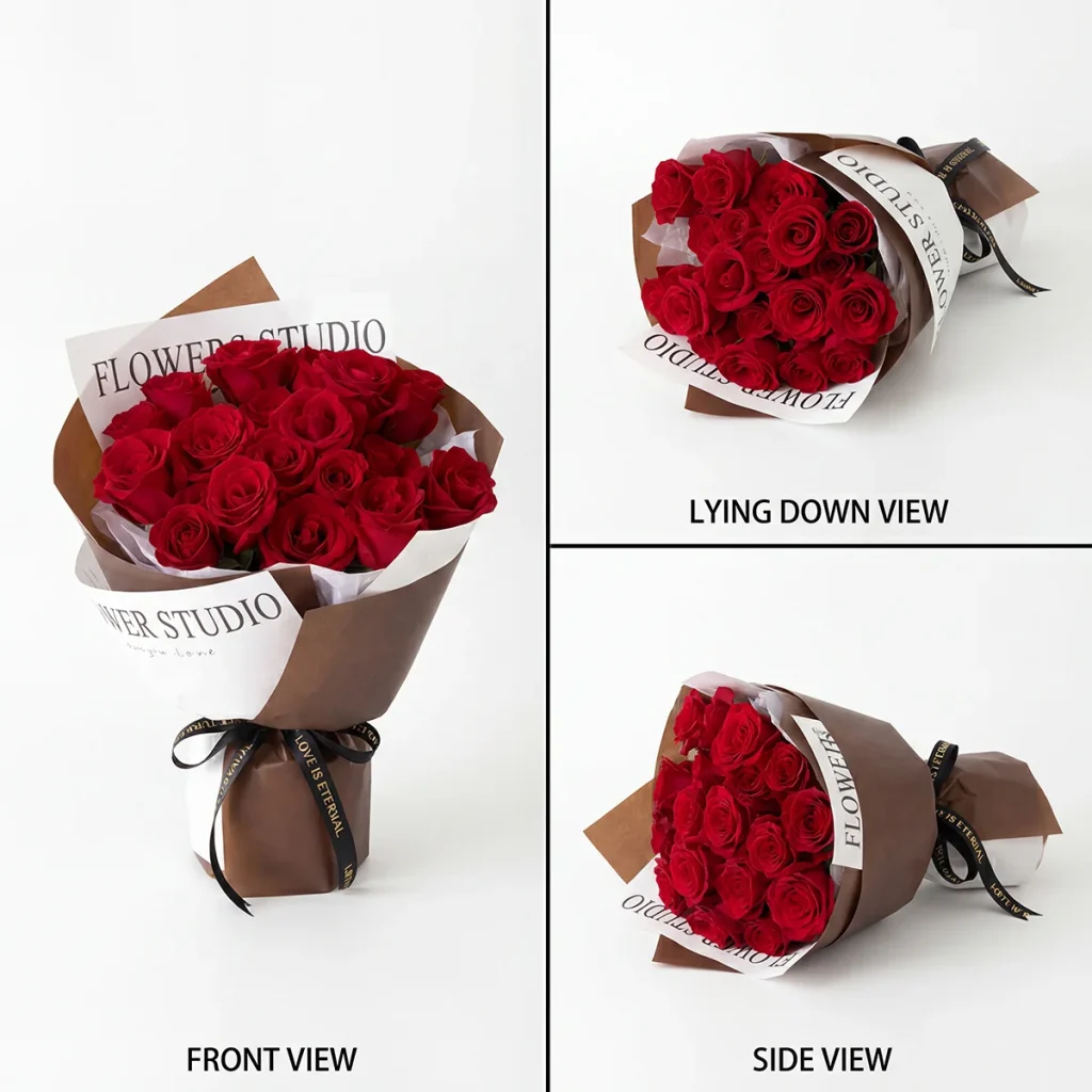 Eternal Love: 19 Premium Red Roses Bouquet - China Delivery Macro close-up of premium red rose petals for high-quality China flower delivery.