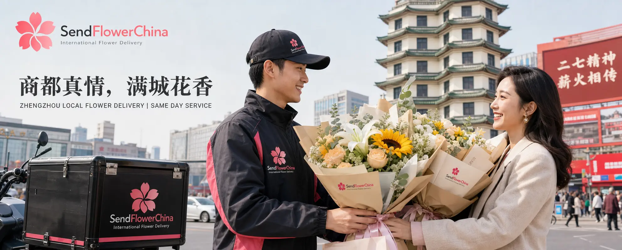 Same Day Flower Delivery Zhengzhou - Erqi Tower & Zhengdong CBD Service