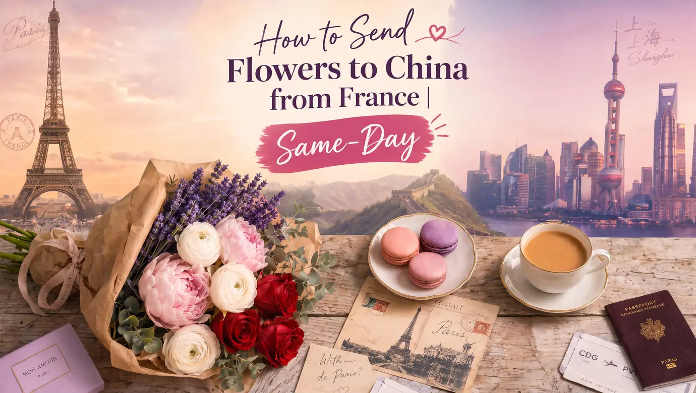 How to Send Flowers to China from France | Same-Day Same-day flower delivery guide from France to China by SendFlowerChina