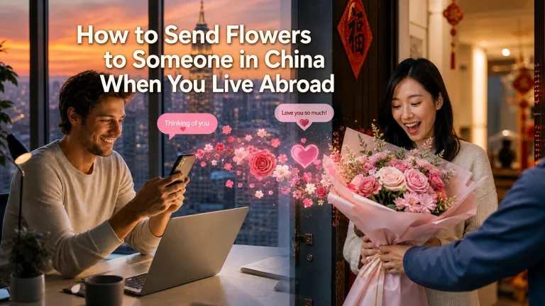 How to Send Flowers to Someone in China When You Live Abroad Step-by-step guide on how to send flowers to someone in China when you live abroad by SendFlowerChina.